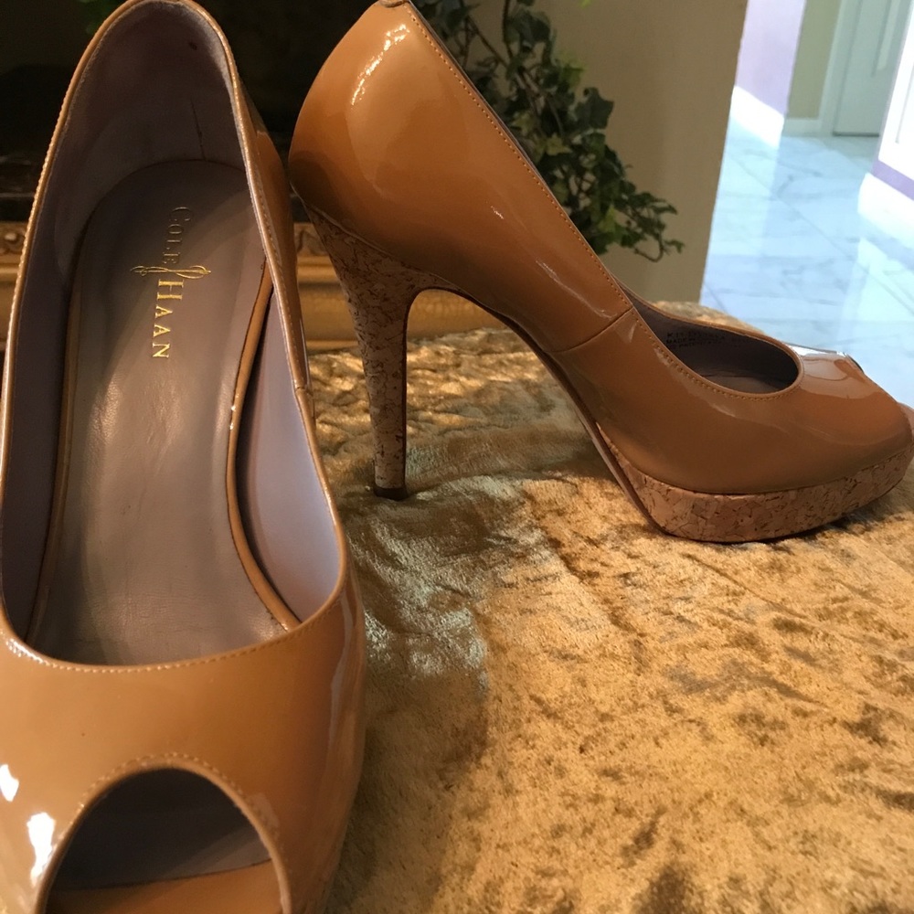 Cole Haan Shoes Leather Peep Toe